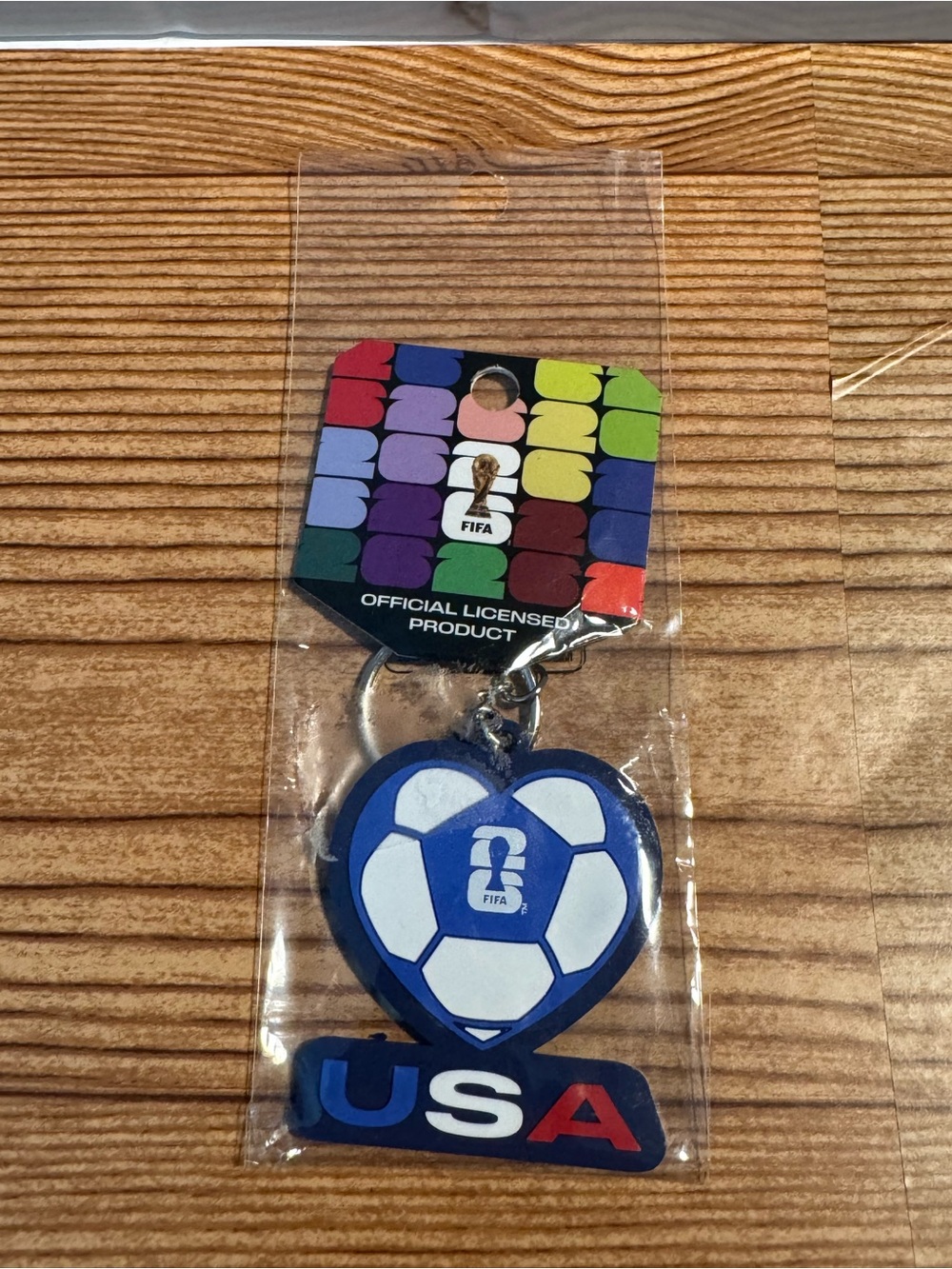 USA Blue Heart Soccer Keychain